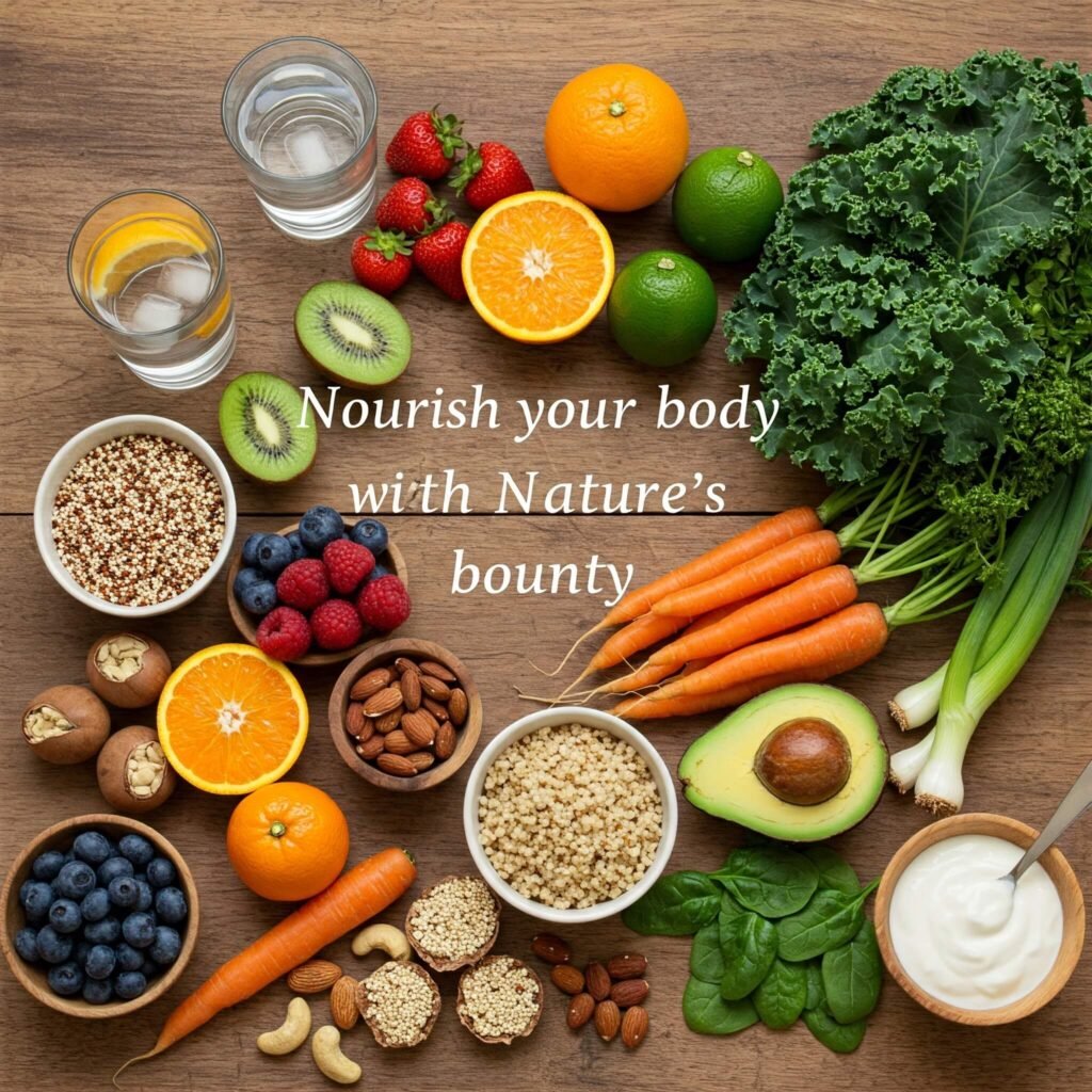 Healthy Whole Foods Flat Lay