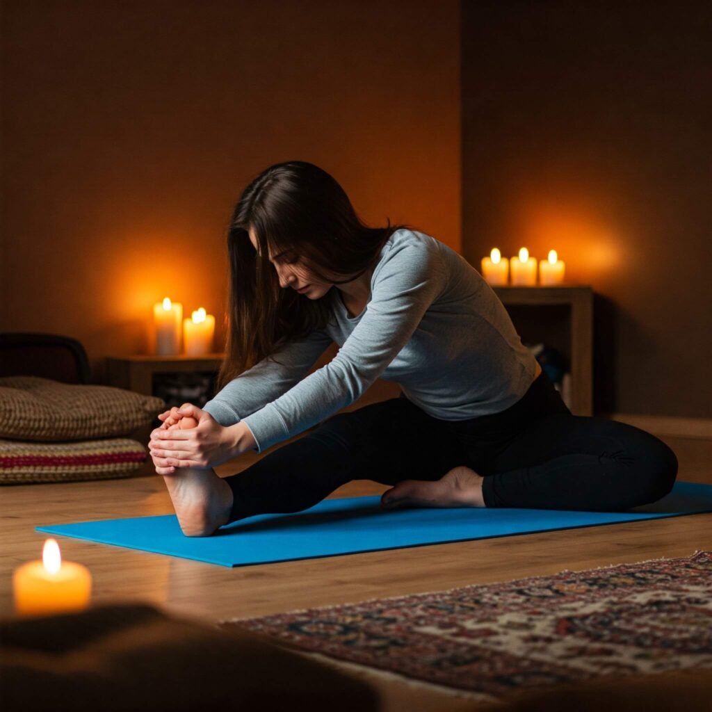 Cozy Candlelit Leg Stretch