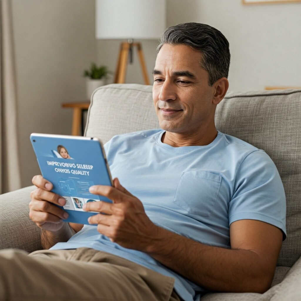 Relaxing with Tablet - Sleep Health Reading