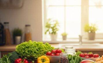 Sustainable Food Choices: 5 Easy Ways to Eat Green in 2025 Plant-based feast with fresh produce.