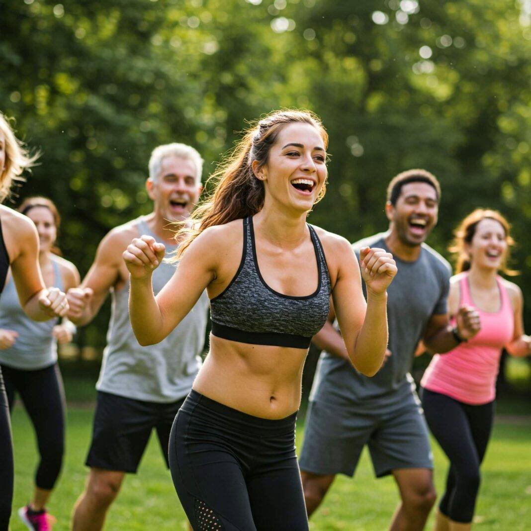 Diverse group outdoor fitness Diverse group outdoor fitness