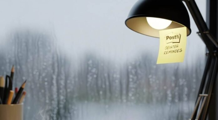 Mental Health Wellness: The Ultimate Guide to Improving Your Emotional Wellbeing A cluttered desk with a coffee mug, notebook, and a rainy window.