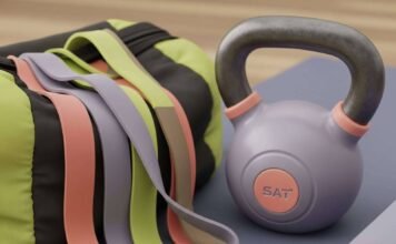 Fitness Accessories for Full Body Workout: 5 Must-Have Tools A tangled pile of resistance bands, a kettlebell, a yoga mat with a coffee stain, and a sticky note saying "Don't skip leg day!"