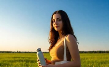 How to Live a Sustainable Lifestyle: Tips for Reducing Your Carbon Footprint Reusable bottle and tote bag in field