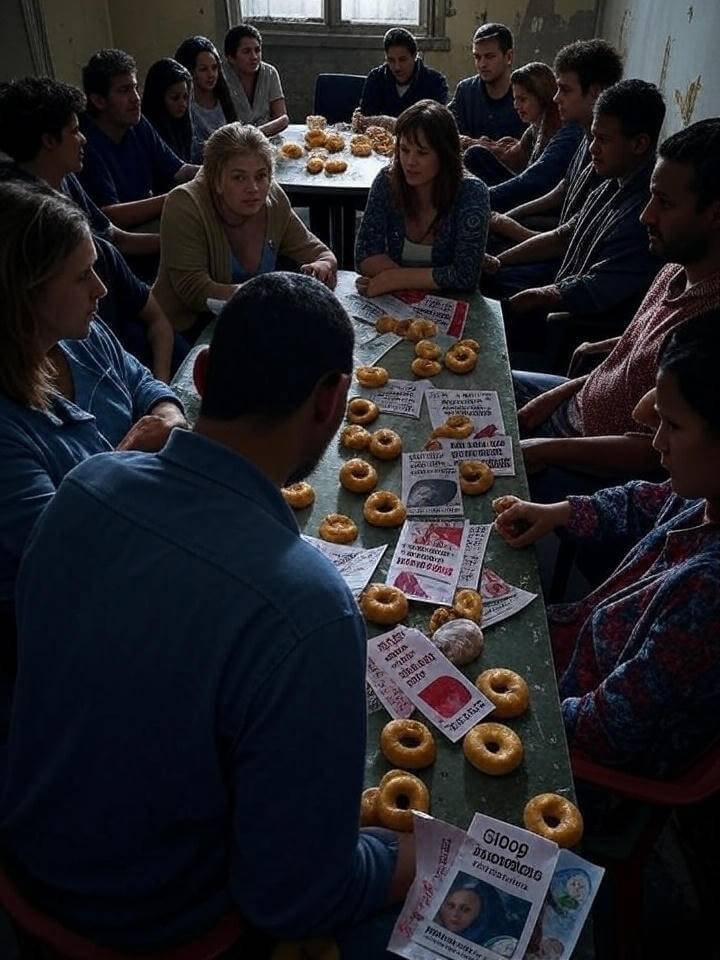 A slightly blurred shot of a crumpled bed with a sleep journal, glowing smartphone, and coffee mugs, with a podium silhouette in the background.